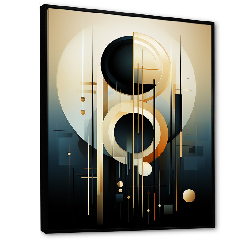 Vecteurs de vanille, formes abstraites - Formes abstraites, impressions sur toile, Cadre flottant noir