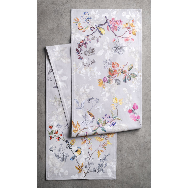 100% Cotton Christmas Table Runner, 72" x 14.5", Gray