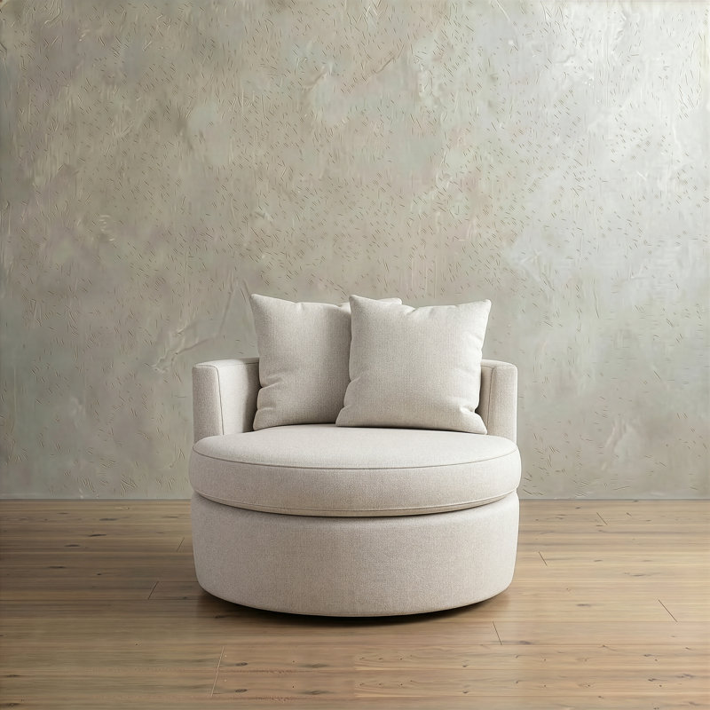Fauteuil rembourré pivotant Dara Harlow, Gris clair Macarena