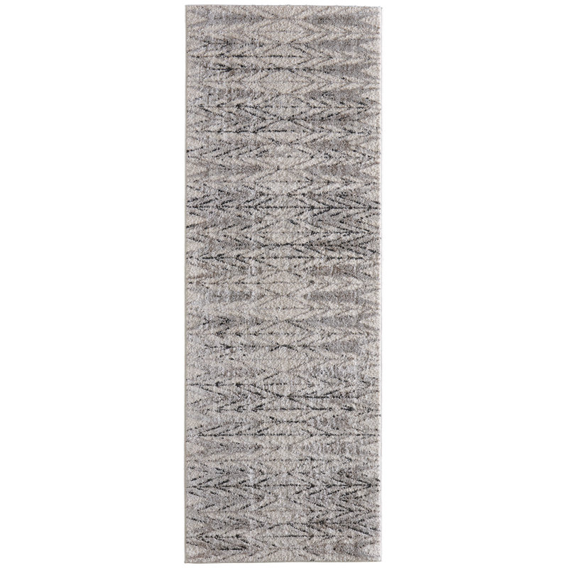 Tapis décoratif moderne à motif géométrique Leoner, Tapis de couloir 2 pi 10 po x 7 pi 10 po