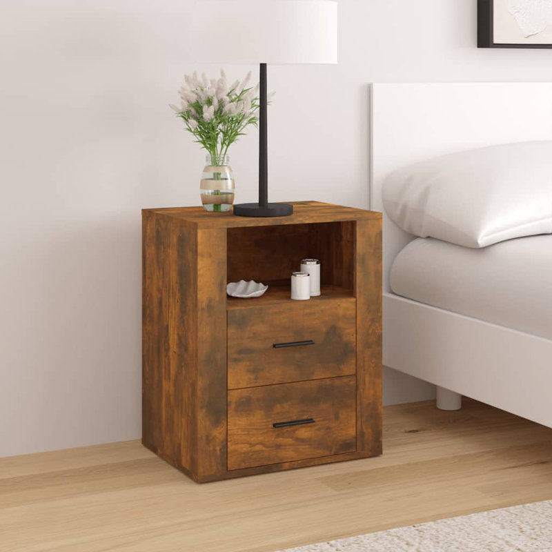 Jannika 50 cm W Bedside Table, Brown