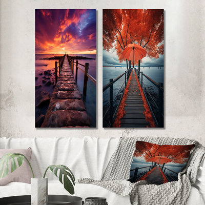 «Pier Twilight Retreat», 2 pièces sur toile
