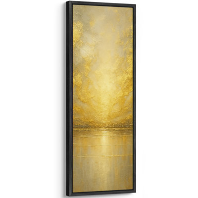 «Golden Horizon Glow Over Calm Reflective Water», impression sur toile encadrée pour chambre principale