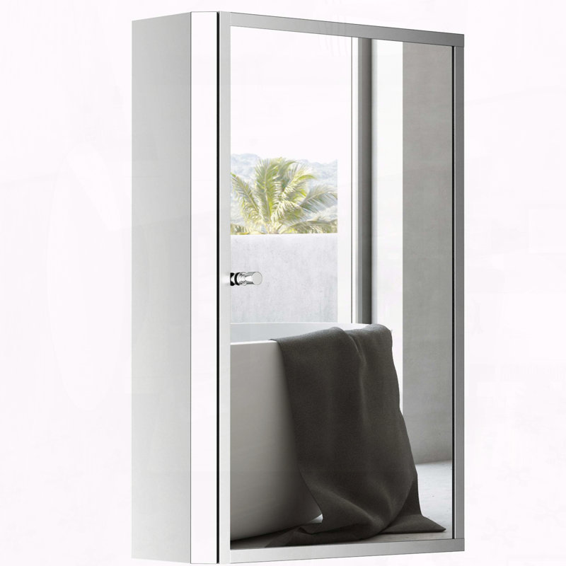16x24 Inch Stainless Steel Framed Medicine Cabinet with Magnetic Door