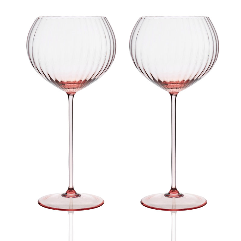 Quinn Handmade Crystal Red Wine Glass, Rose