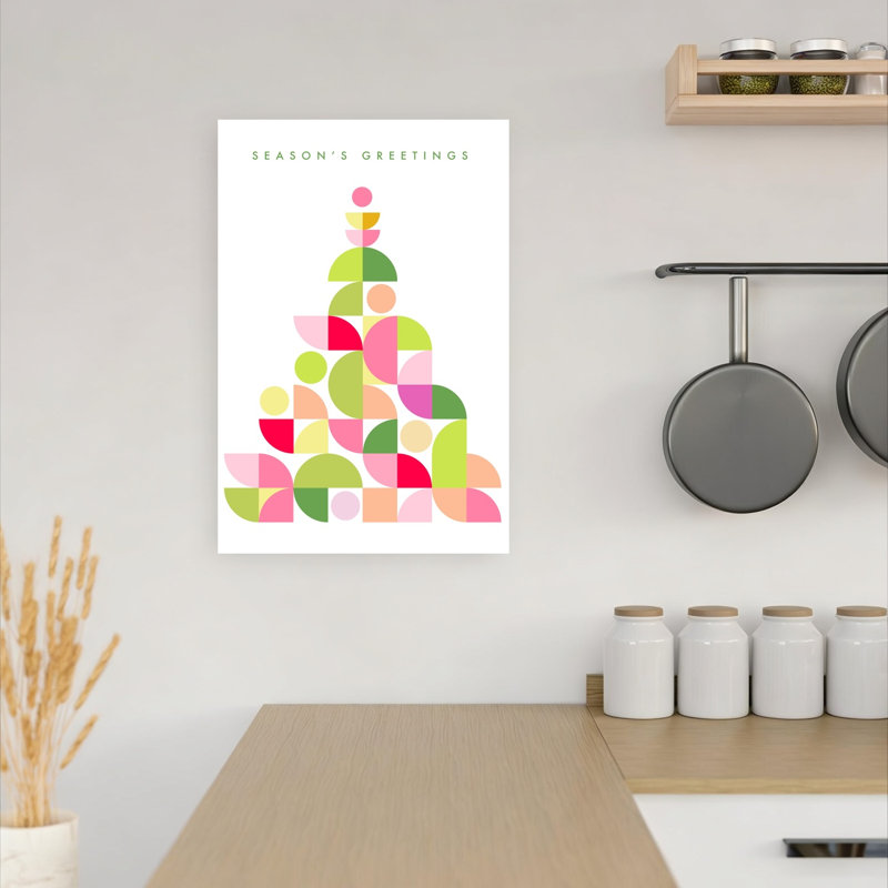 Abstract Geometric Christmas Tree Abstract Colorful Contemporary Christmas Tree Winter Landscape Wall Art Print