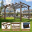 10 pi. L 12 pi. Pergola d'extérieur, abri de jardin en bois pour soutenir les plantes grimpantes, jardin, patio, cour arrière, terrasse, brun