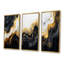 Or et marbre noir Essence I - ensemble de 3 reproductions d'art abstrait en marbre-74494718-74494712