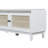 Boho Rattan Entryway Bench With Storage, Cushioned Shoe Bench With Double Doors, Wooden Shoe Organizer Bench For Entryway And Hallway (White+Beige ), Shoe Storage-1075641392