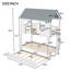 Lit superposé House avec lit gigogne, toit et fenêtres