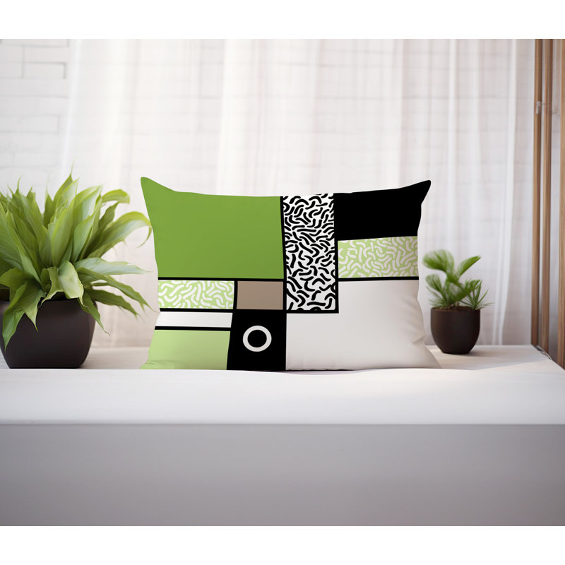 Coussin lombaire réversible intérieur / extérieur Plexa, Rectangle H 14 po x l 20 po, Chartreuse