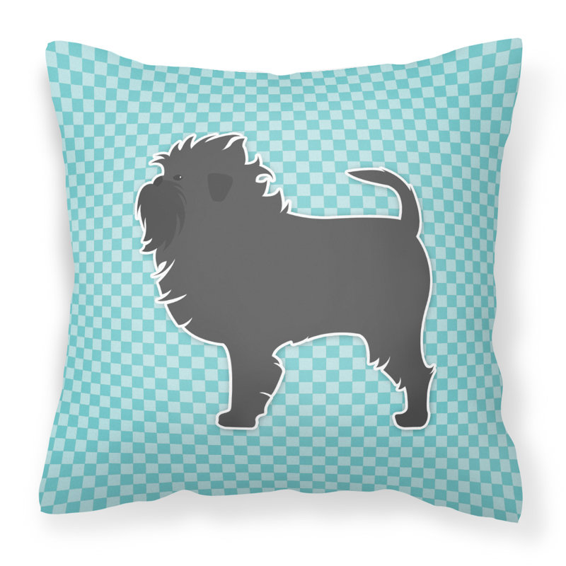 Coussin décoratif intérieur/extérieur affenpinscher, Bleu, H 18 po x l 18 po x P 3 po