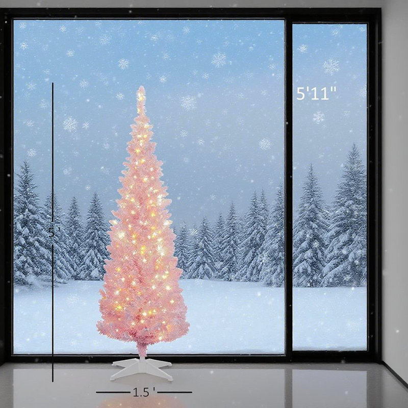 5Ft Pencil Christmas Tree, 5' H