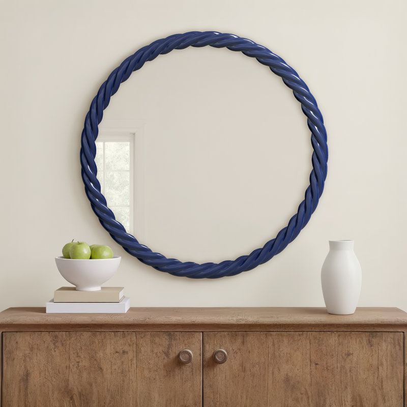 Mara Round Mirror, Navy