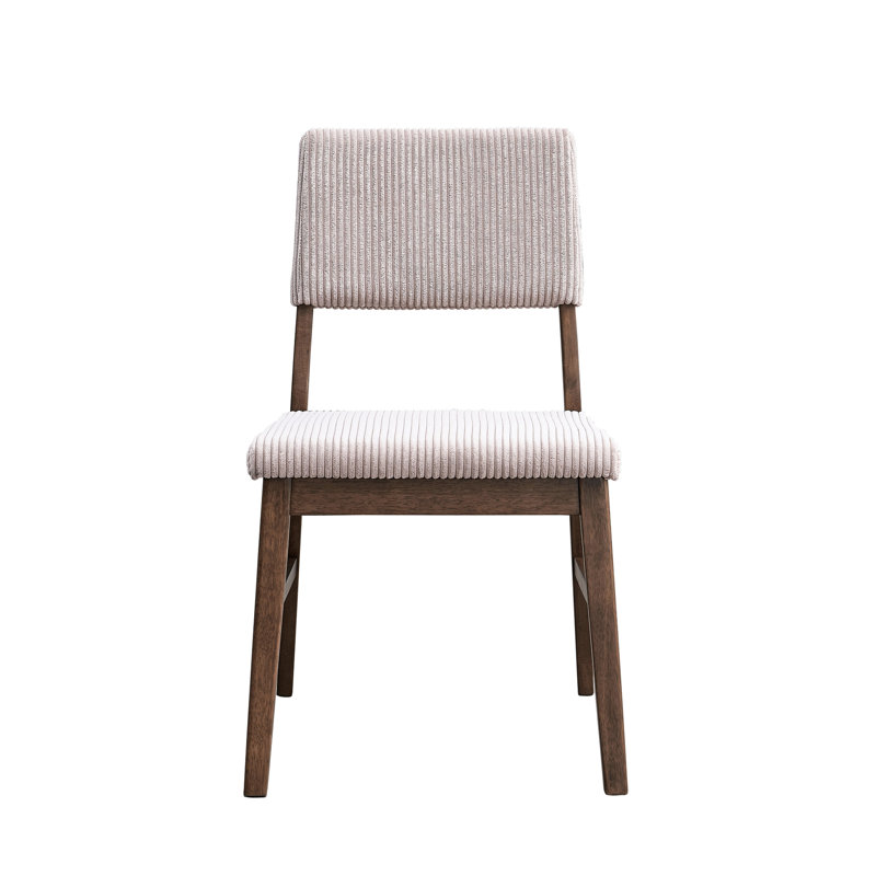 Chaises d'appoint rembourrées en velours côtelé mauve en noyer (2), style scandinave, plancher de 13 po, capacité de poids de 220 lb (2) en velours côtelé rembourré de mousse, hauteur de siège de 19 po, profondeur de produit de 23,99 po