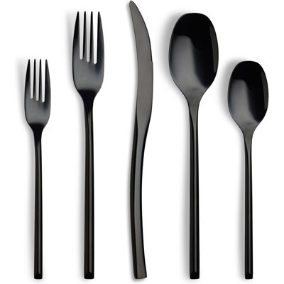 20-Piece Stainless Steel Silverware Set, Modern Flatware With Unique Design For 4 Place Settings