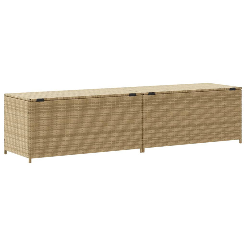 Latitude Run® Water Resistant Poly Rattan Deck Box, Mix Beige, 22.8" H x 78.7" W x 19.7" D