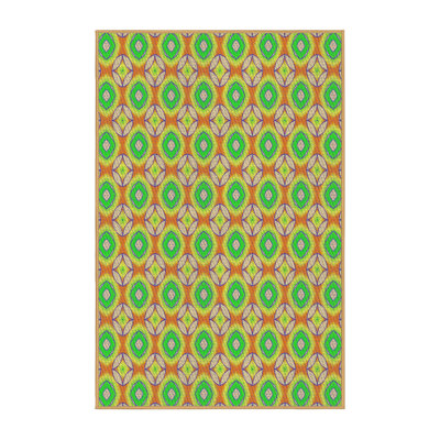 Tapis géométrique vert / jaune