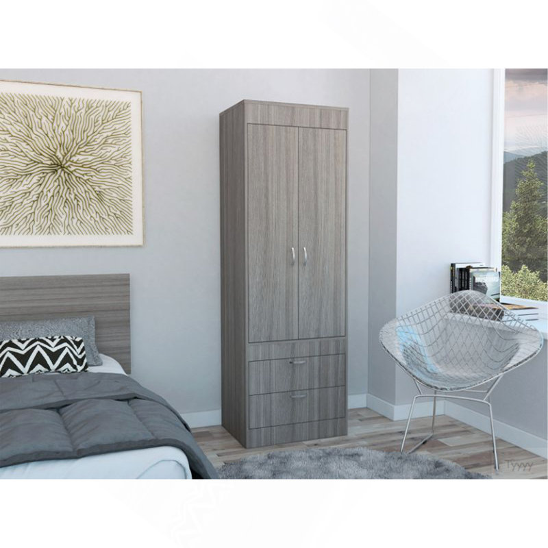 Armoire 2 tiroirs gris clair, Gris clair
