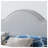 Upholstered Queen Headboard with Durable Metal Legs and Adjustable Height in Light Grey Fabric