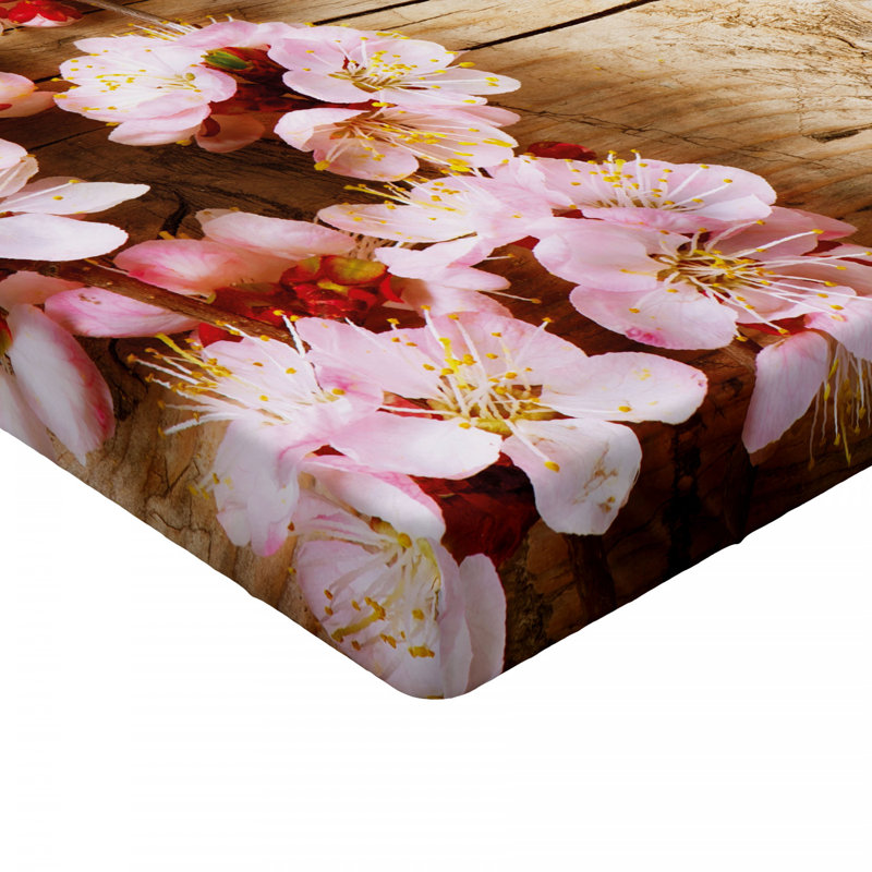Microfiber Floral Fitted Sheet, Queen Fitted Sheet
