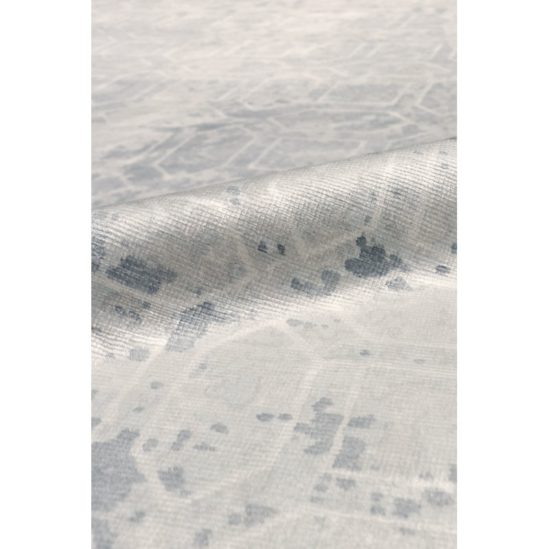 Beverly 6' x 9' Gray Abstract Wool Silk Area Rug