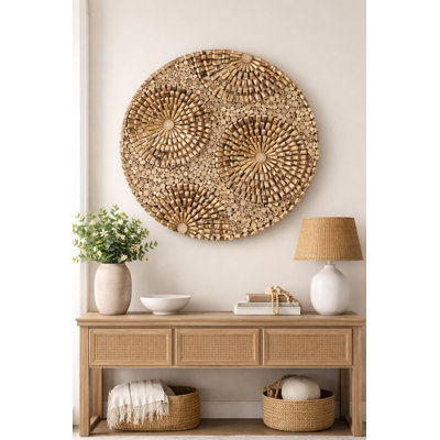 Art mural rond bois aléatoire 40 po