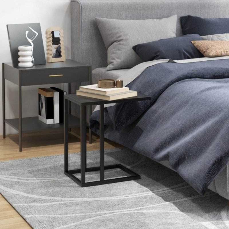45cm W Metal Bedside Table