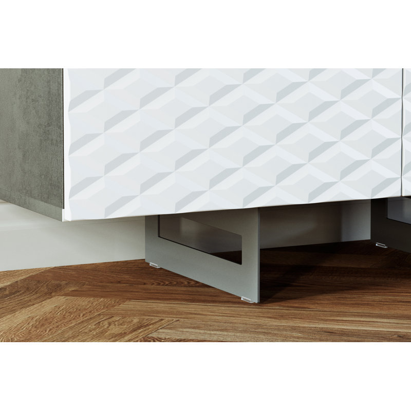 Fulga Unfinished TV Stand for TVs up to 70", Concrete/White