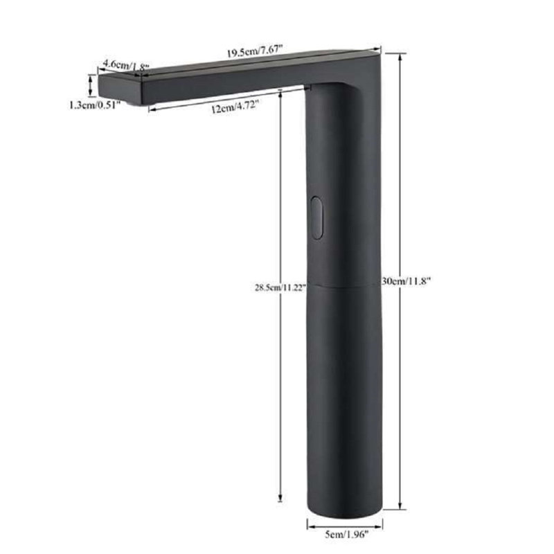 Matte Black Tall Hot and Cold Deck Mounted Bathroom Sink Faucet
