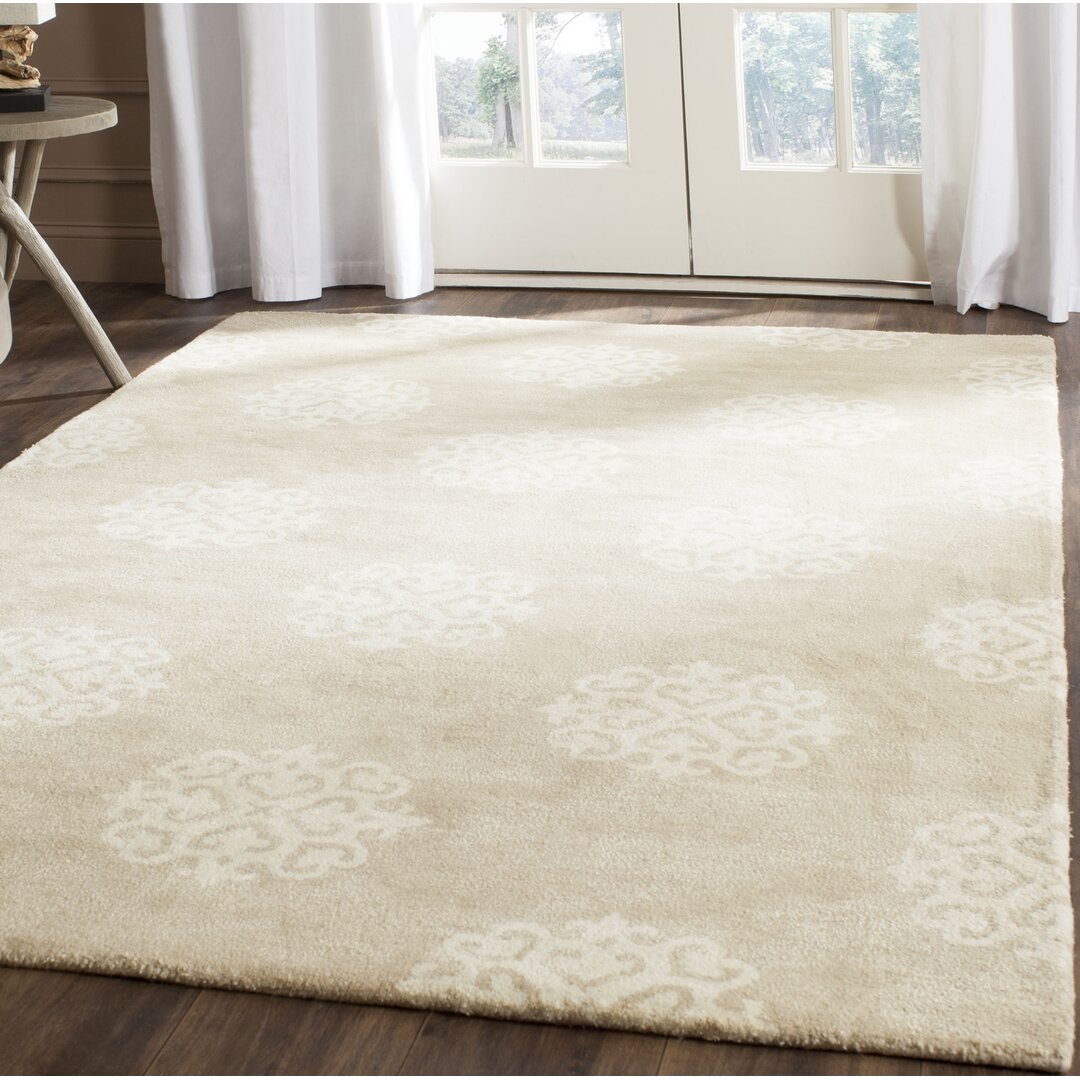 Teppich Mosby aus Wolle in Beige