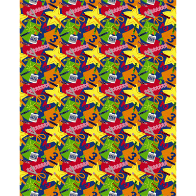 Tapis pour salle de classe KidCarpet.com Arts and Crafts, 6 pi x 12 pi - classe 1, ignifuge, certifié Oeko-Tex, tapis de classe en nylon de qualité commerciale - bordure solide et durable pour usage institutionnel