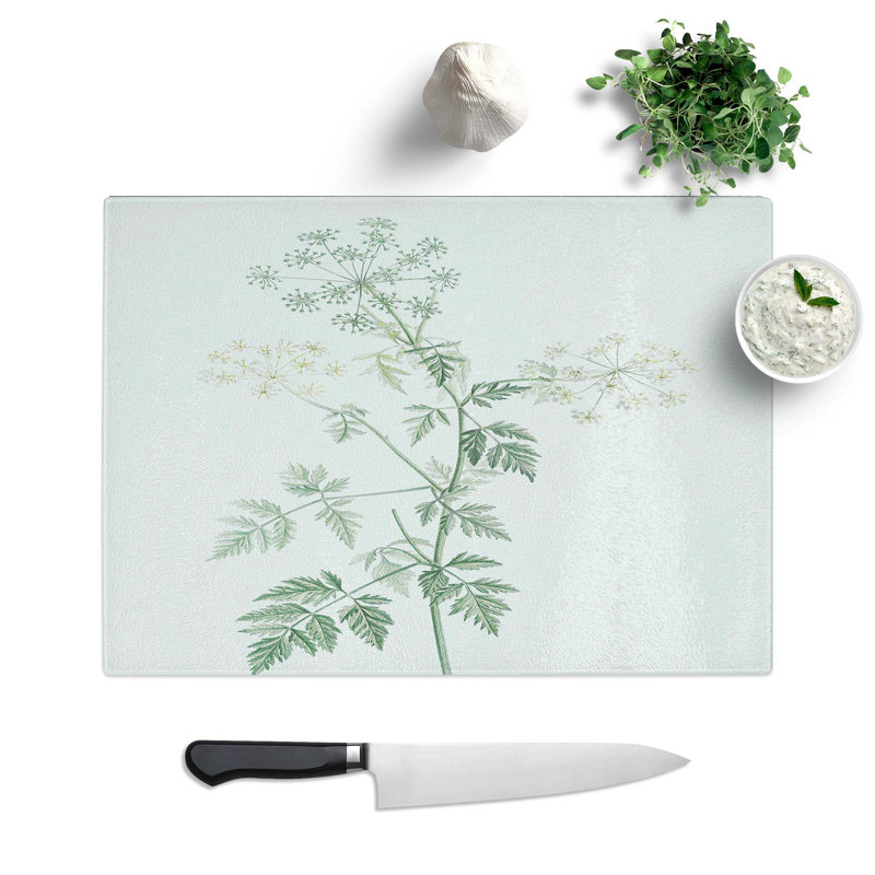 Glass Hemlock Flowers by Pierre-Joseph Redoute Chopping Board, 28.5 cm W x 20 cm L