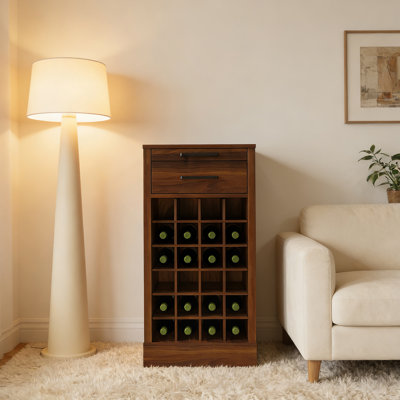 armoire de bar à vin 24 pièces brun noyer
