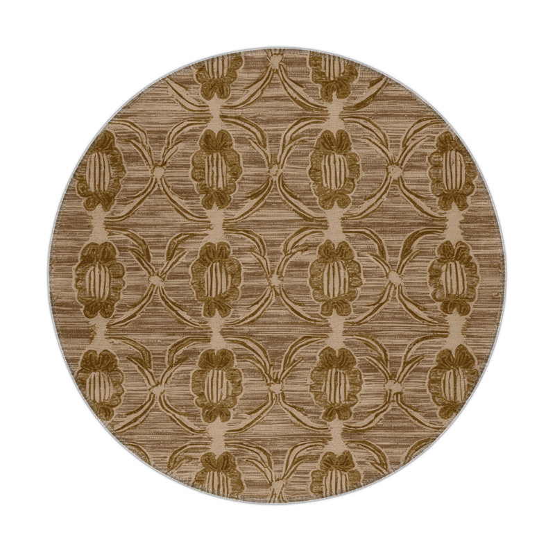 Tapis brun d'intérieur et d'extérieur, Rond 5 pi