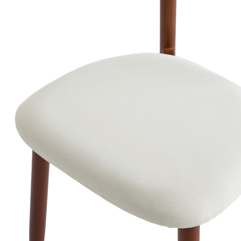Ensemble de chaises de salle à manger rembourrées Modern 2 pièces avec dossier incurvé et structure en bois massif, Beige