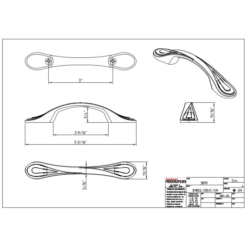Westbury 3 Center to Center Arch Pull, Brushed Oil Rubbed Bronze