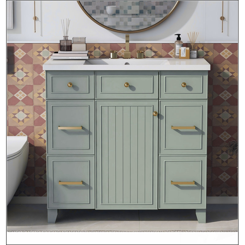 Ensemble de meuble-lavabo vert 36 "avec lavabo