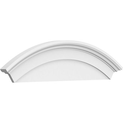 48"W x 14"H x 2-3/4"P Arched Architectural Grade PVC Pediment