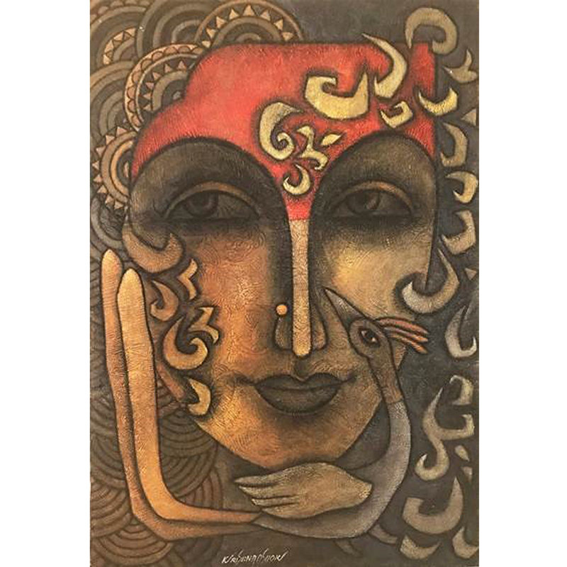 Portrait de divinité aux couleurs pâles Advaitha | Art figuratif | Par Krishna Ashok