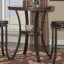 Aleira 2-Person Round Manufactured Wood Dining Set with Swivel Stools