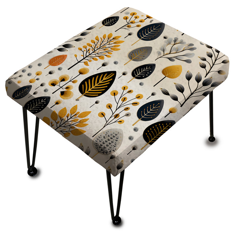 Motif floral minimaliste à charme minimaliste beige - Repose-pieds rectangulaire floral