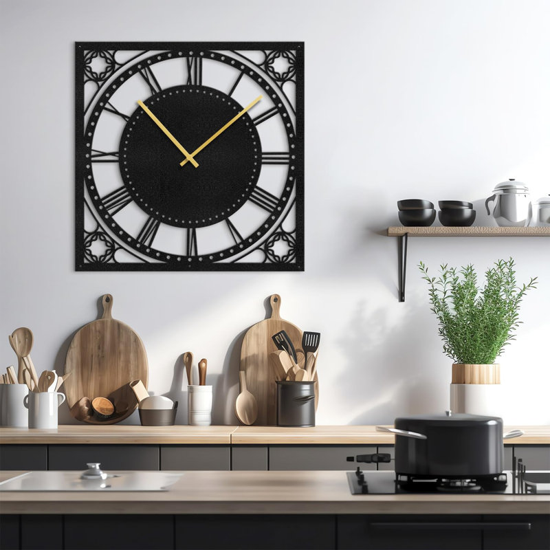Horloge murale en métal, L 12 po x H 12 po