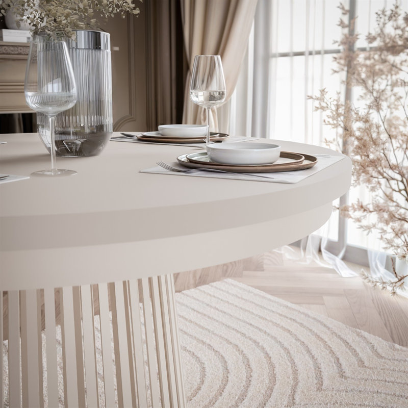 Extendable Metal Base Dining Table, Cashmire