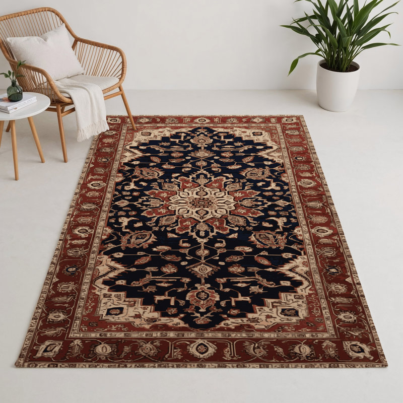 Tapis d'intérieur et d'extérieur brun Persian, Rectangle 5 pi x 7 pi