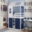 Lit simple superposé en bois avec tente, bleu et blanc-575726201-575726206