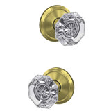 Custom Alexandria Non-Turning Glass Knob with Alden Trim