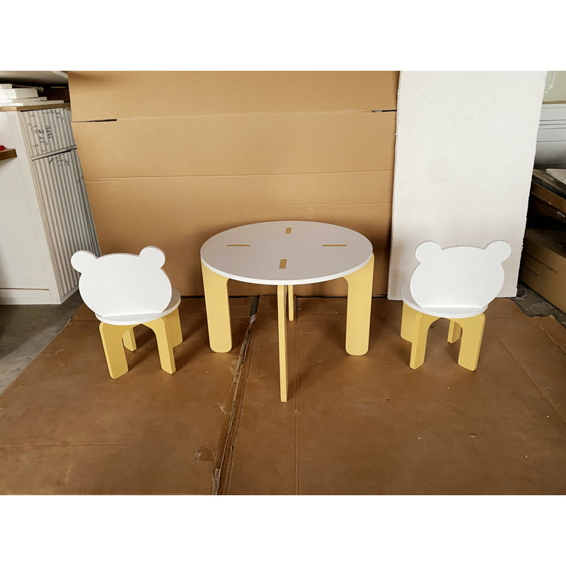 Kids Table And Chair Set, 3-Piece Toddler Table With 2 Chairs For Playroom, Bedroom, Preschool