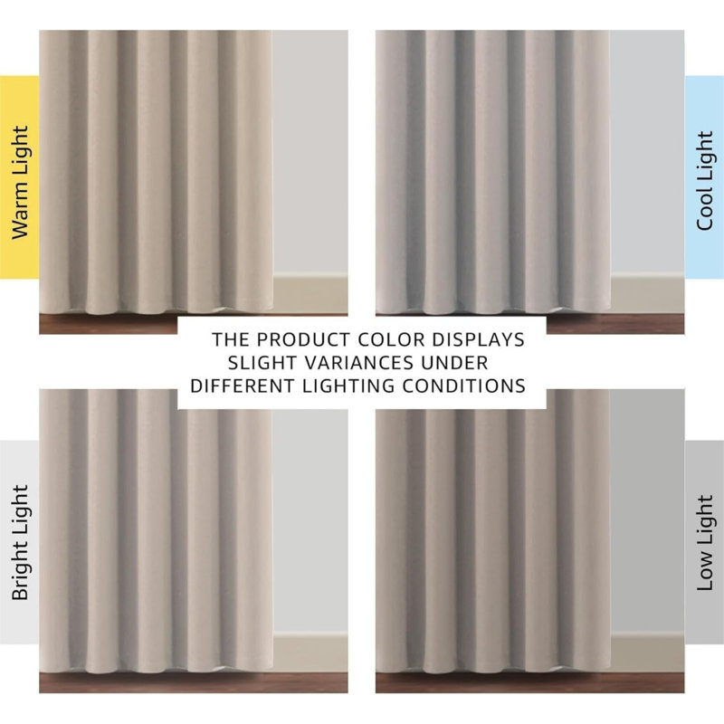 Blackout Curtain Panel Pair, 229cm Width x 229cm Drop, Light Beige