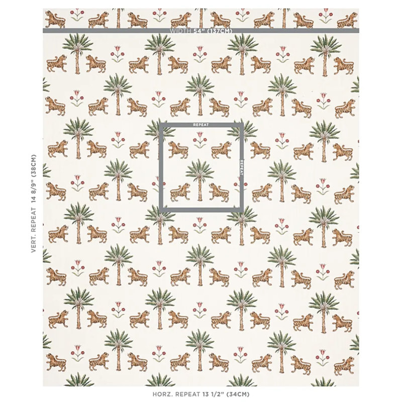 Tiger Palm Fabric, Cocoa